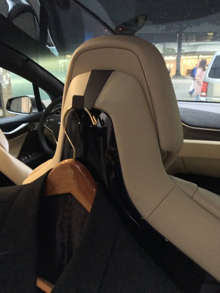 TAPTES 2 Pack Seat Back Coat Hooks Aluminum Alloy for Tesla Model S Model X  2017-2019,Seat Headrest Bag Holder Garment Clothes