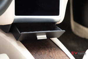 Premium Vegan Tesla Model S & X Cubby Drawer1